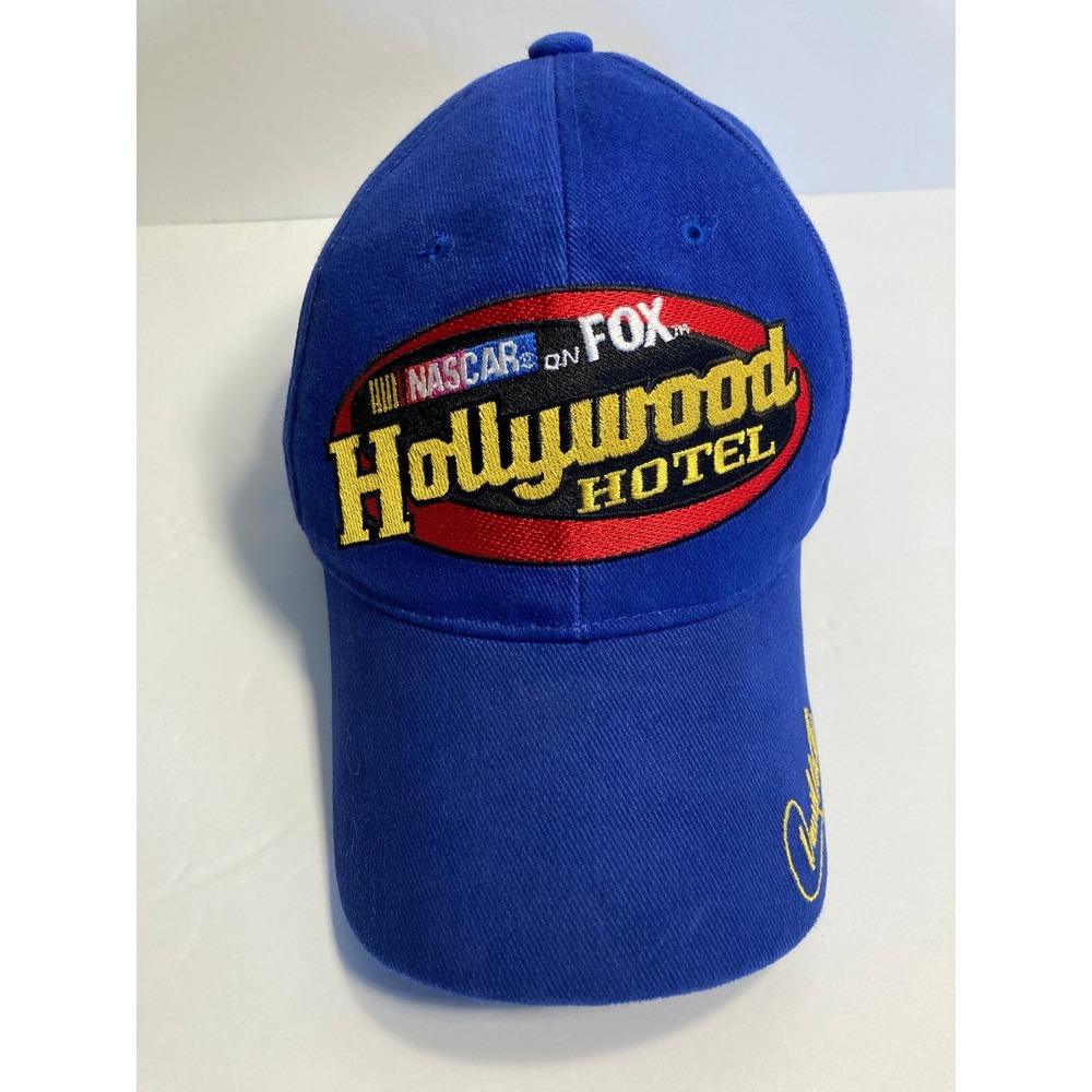 Hollywood Hotel Nascar Cap Hat Blue Cotton Twill Jeff Hammond & Daniel Waltrip‎